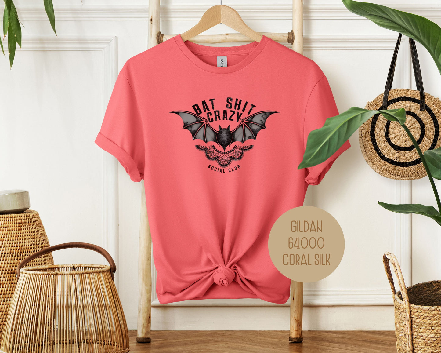 Bat Shit Crazy Social Club Retro Halloween Shirt-2