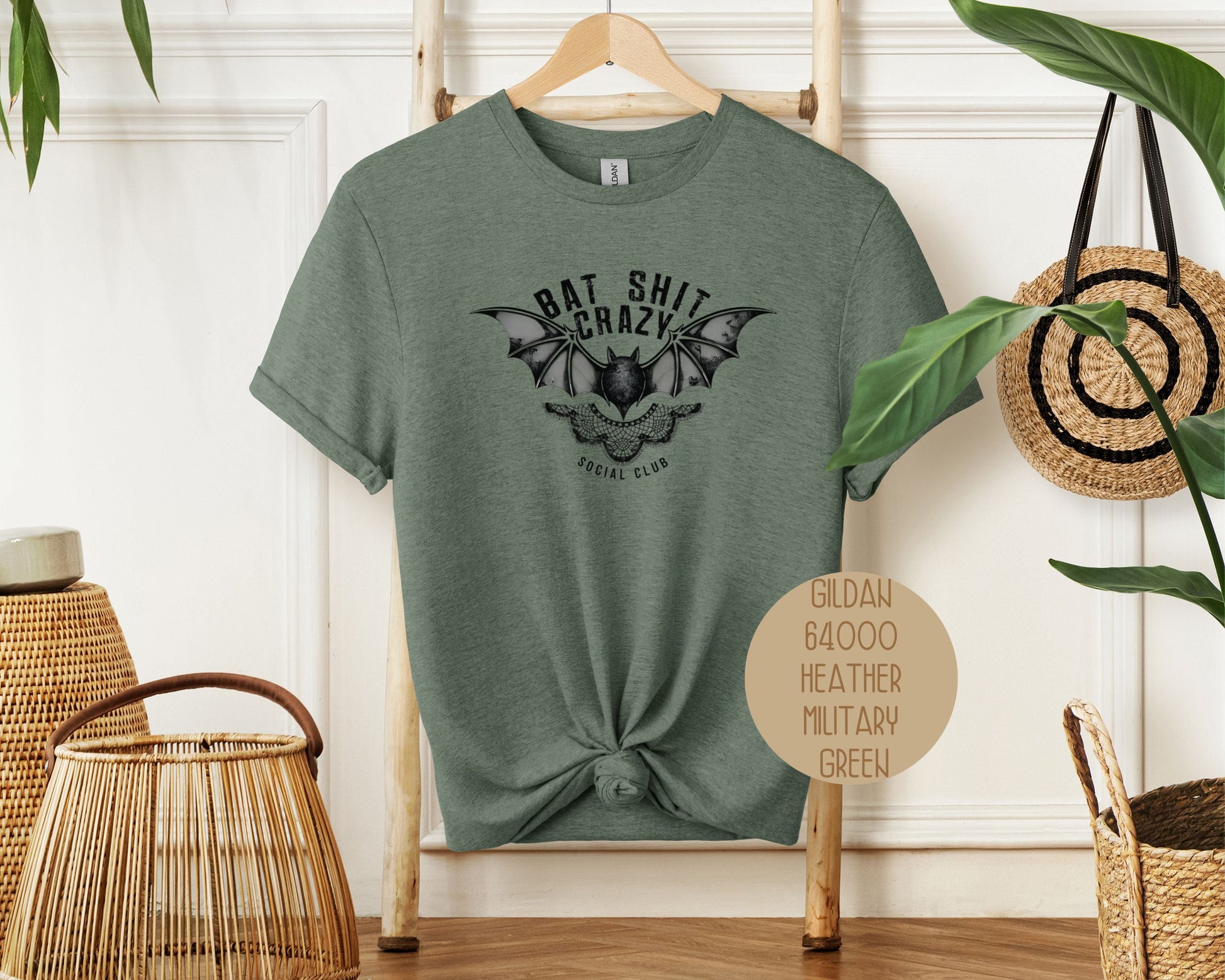 Bat Shit Crazy Social Club Retro Halloween Shirt-0